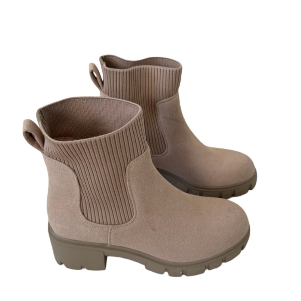 Chelsea Boots Fashion Slip on Platform Ankle Boots Lug Sole Chunky Booties